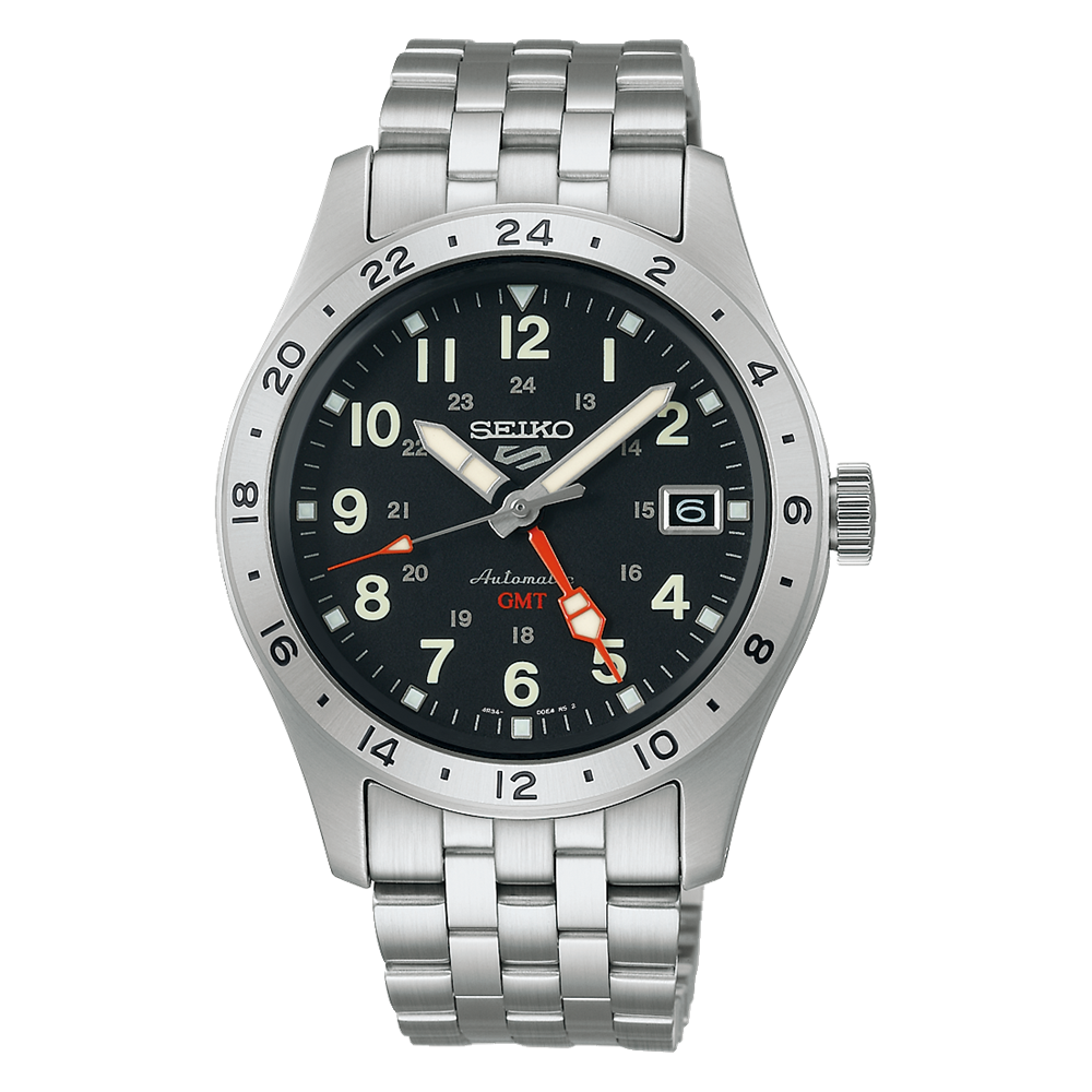 Seiko black metal watch online