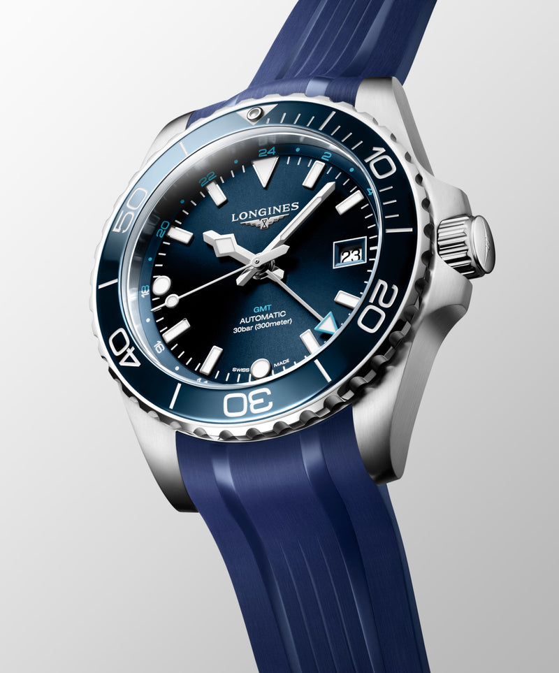 Angled Hydroconquest GMT Longines